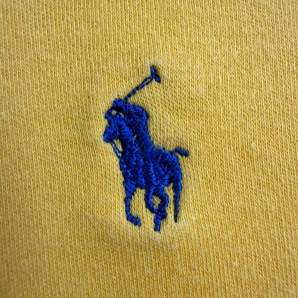 Vintage Polo Ralph Lauren Men's XL Yellow Gold Short Sleeve Pony Polo Shirt 90s